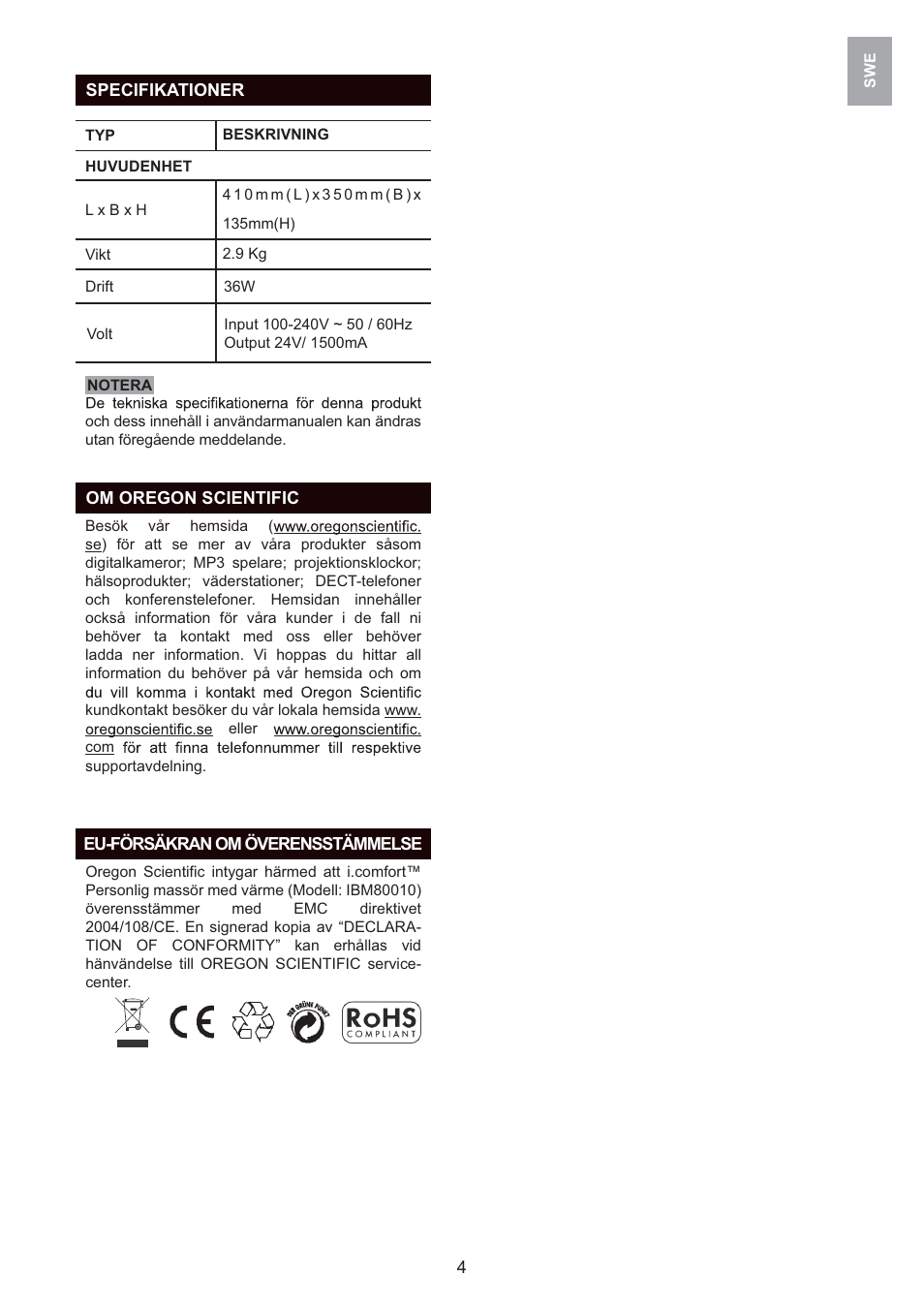 Oregon Scientific IBM80010 User Manual | Page 49 / 61