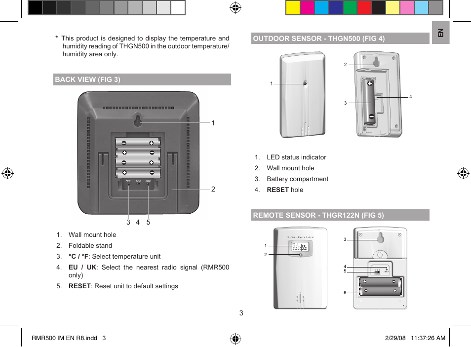 Oregon Scientific RMR500 User Manual | Page 3 / 9