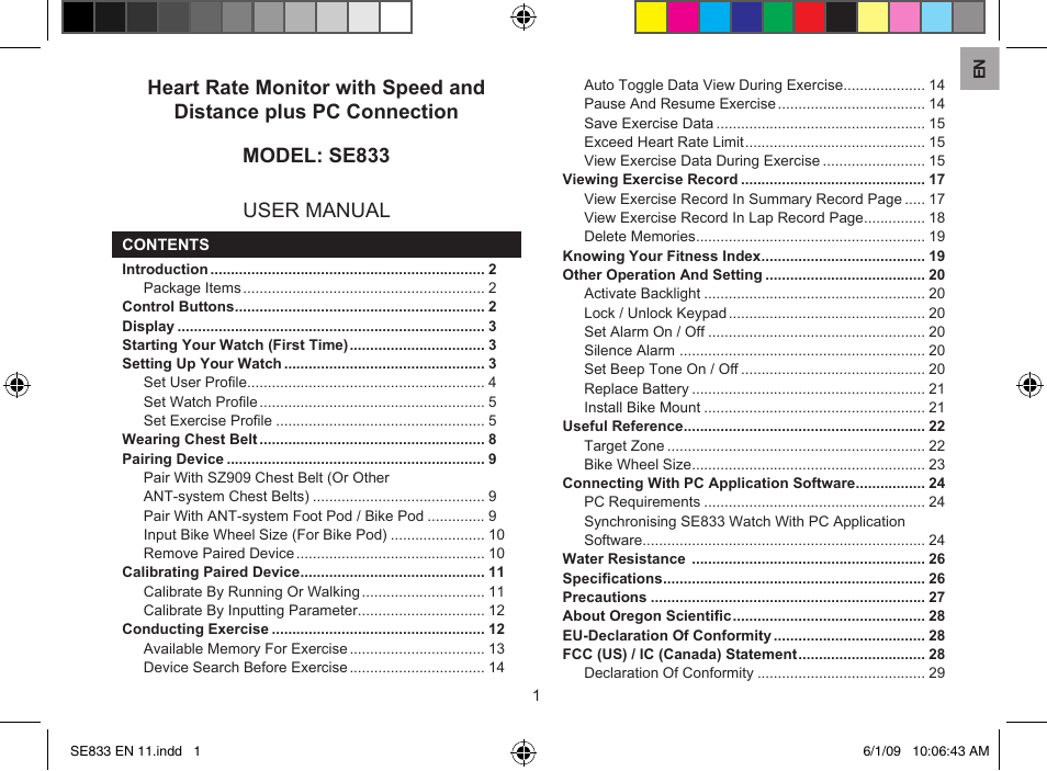 Oregon Scientific SE833 User Manual | 29 pages