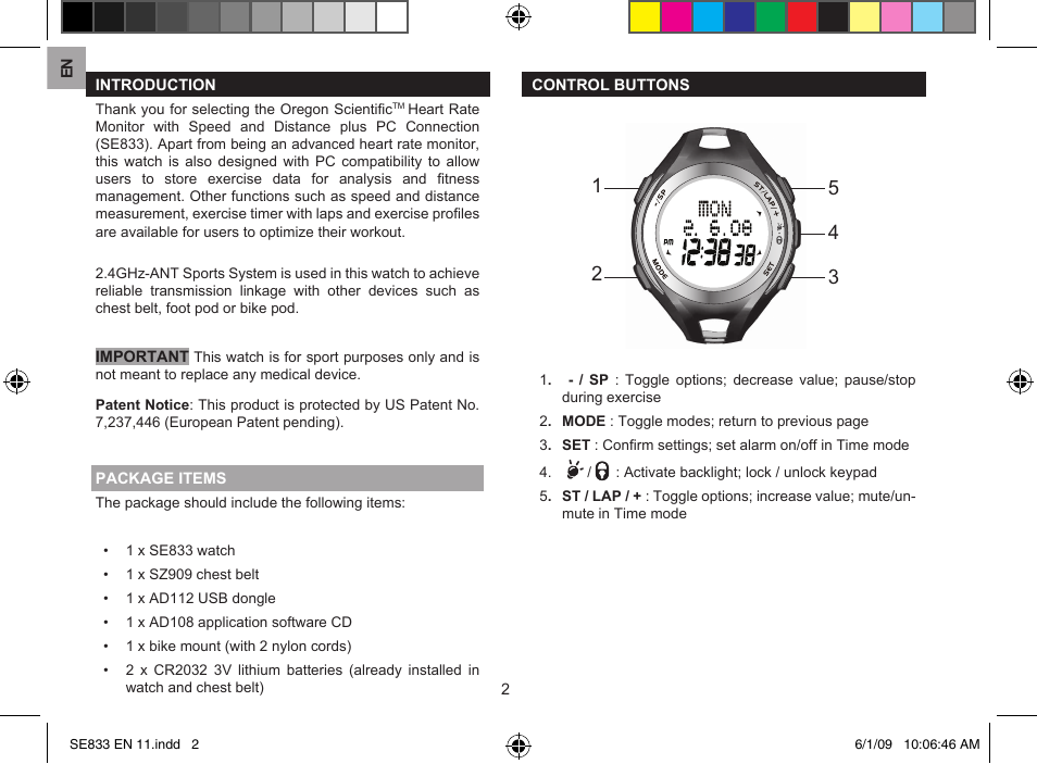 Oregon Scientific SE833 User Manual | Page 2 / 29