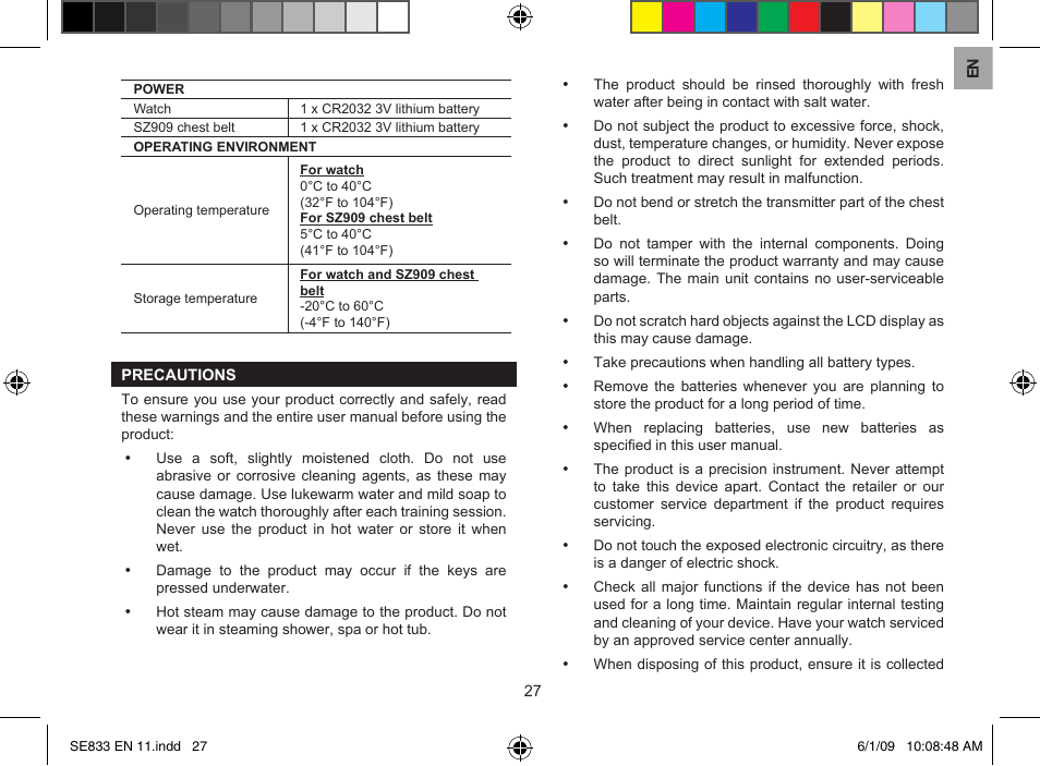 Oregon Scientific SE833 User Manual | Page 27 / 29