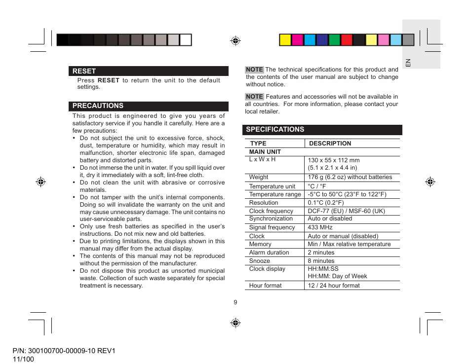 Oregon Scientific Wireless Weather Station With Temperature User Manual | Page 10 / 12