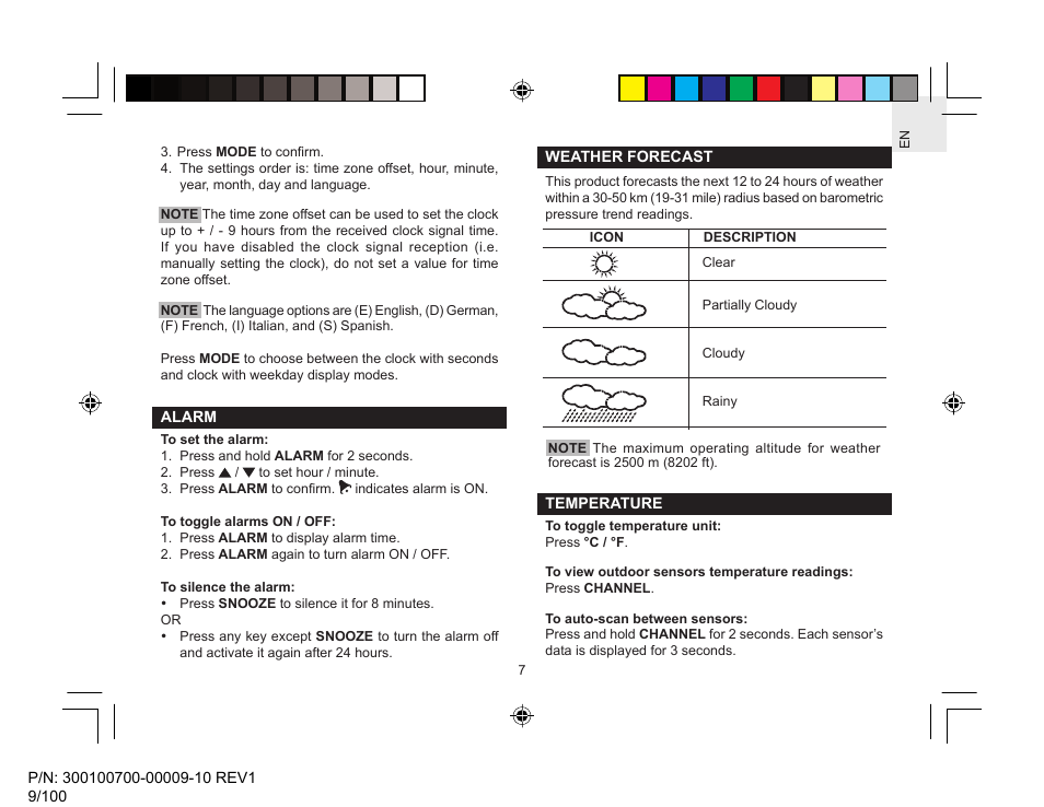 Oregon Scientific Wireless Weather Station With Temperature User Manual | Page 8 / 12