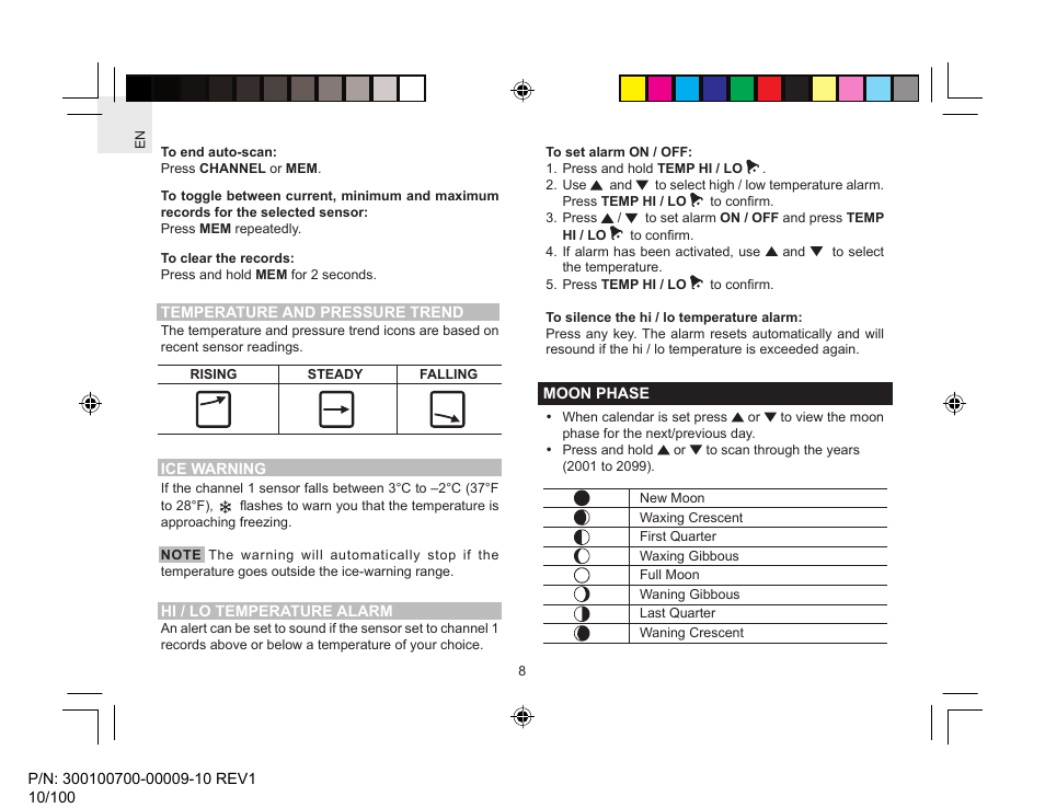 Oregon Scientific Wireless Weather Station With Temperature User Manual | Page 9 / 12