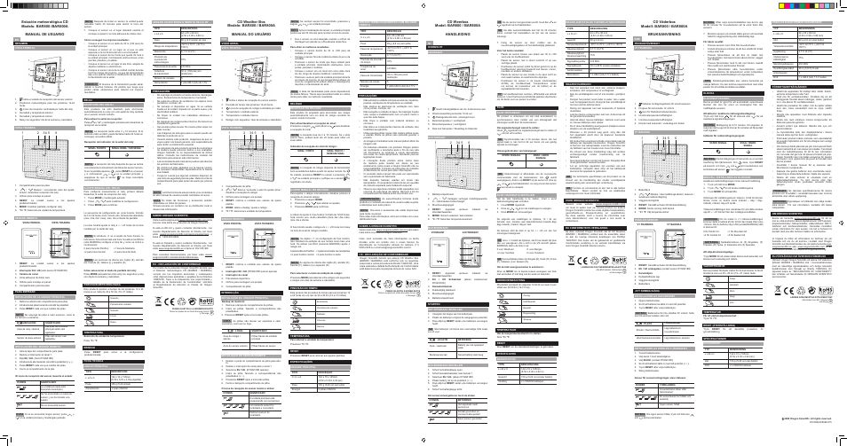 Oregon Scientific BAR800 User Manual | Page 2 / 2