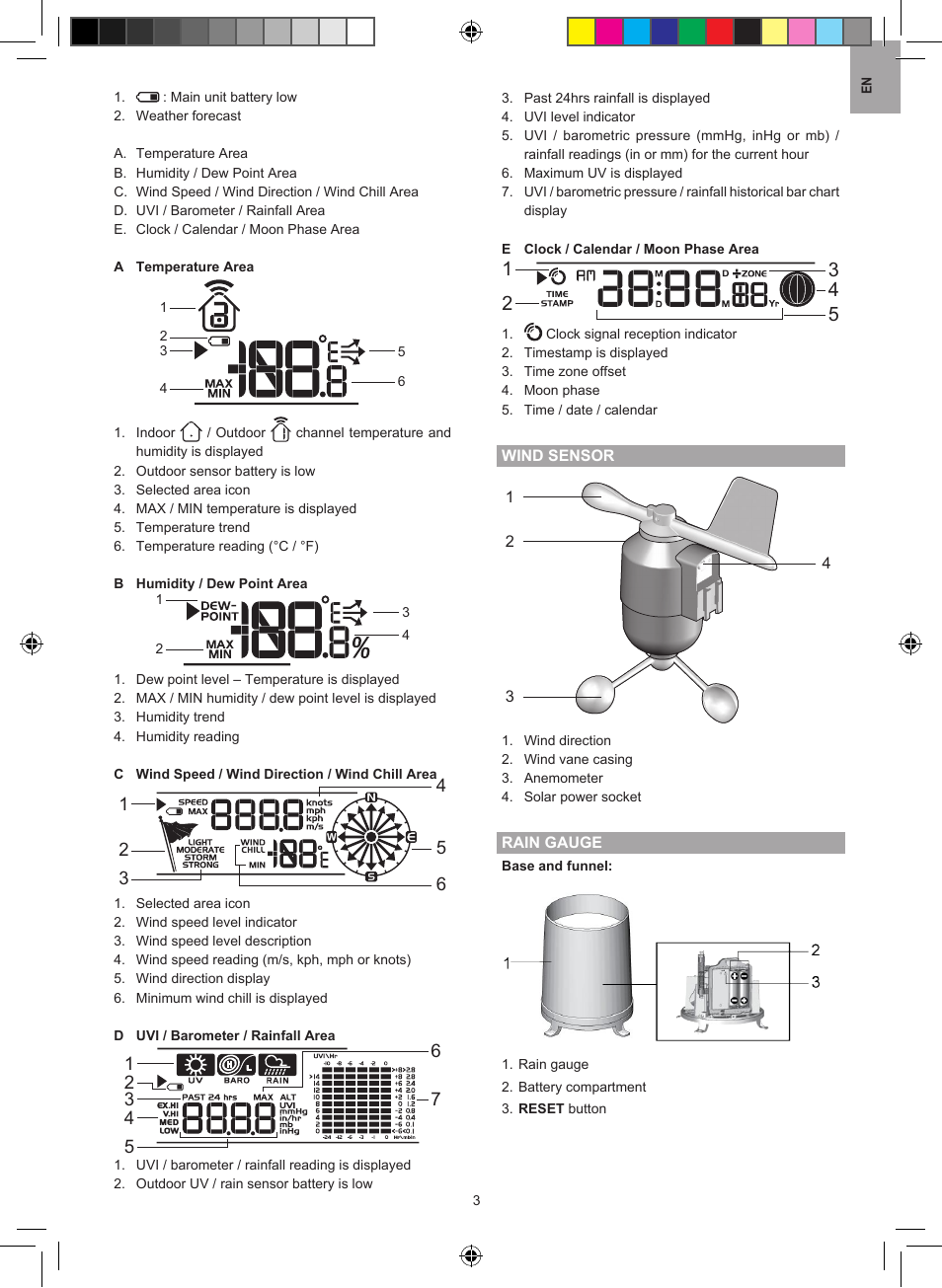 Ensor | Oregon Scientific Oregon Scientic Pro Weather Station WMR86 User Manual | Page 3 / 11