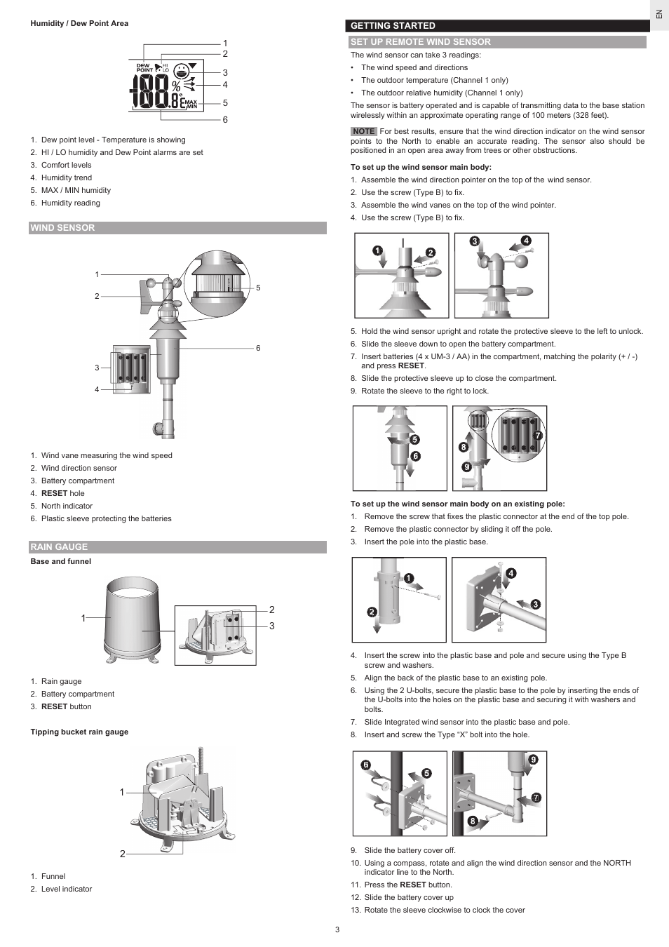 Oregon Scientific WMR90A User Manual | Page 3 / 8