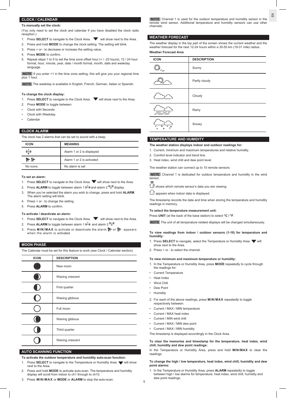 Oregon Scientific WMR90A User Manual | Page 5 / 8