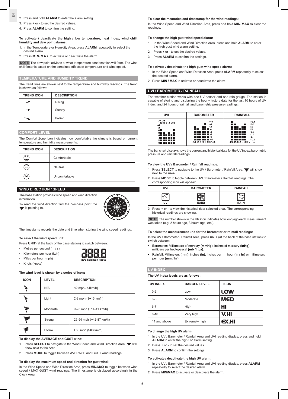 Oregon Scientific WMR90A User Manual | Page 6 / 8