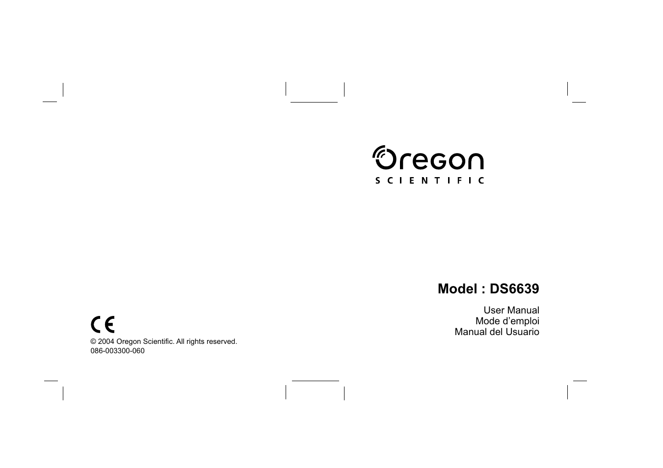 Oregon Scientific DS6639 User Manual | 56 pages