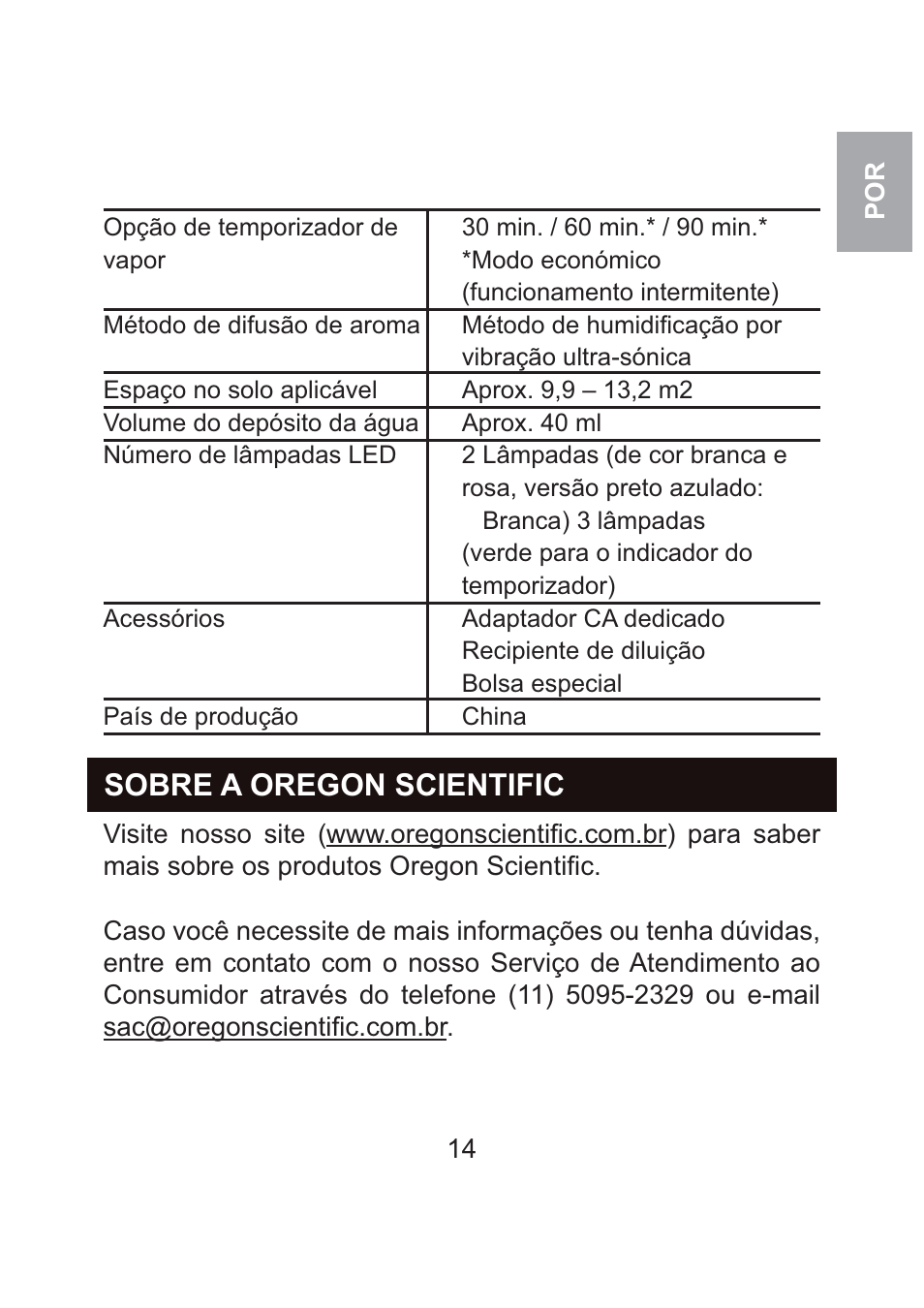 Sobre a oregon scientific | Oregon Scientific WS904 User Manual | Page 105 / 171