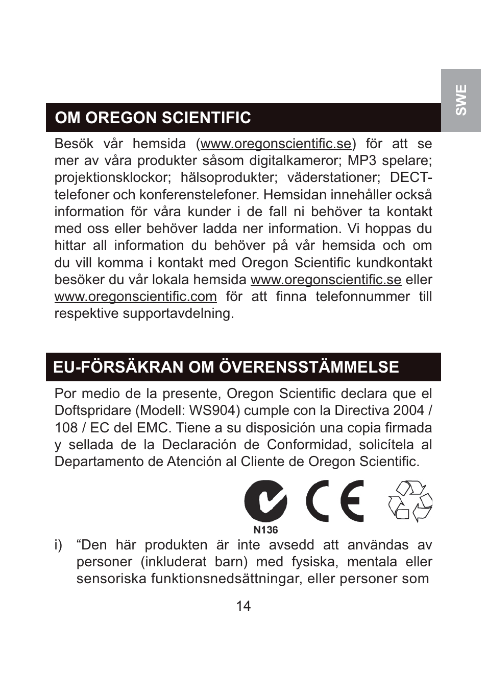 Oregon Scientific WS904 User Manual | Page 141 / 171