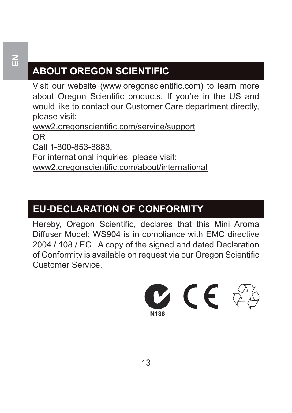 Oregon Scientific WS904 User Manual | Page 16 / 171