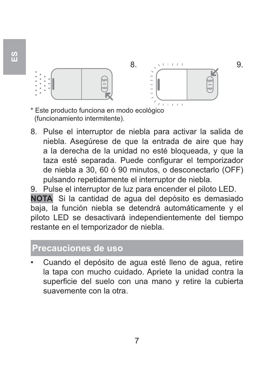 Precauciones de uso | Oregon Scientific WS904 User Manual | Page 80 / 171