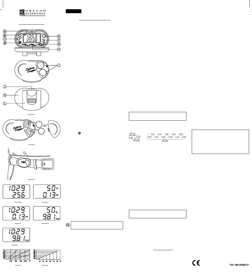 Oregon Scientific Pedometer with Calorie Counter PE316CA User Manual | 1 page
