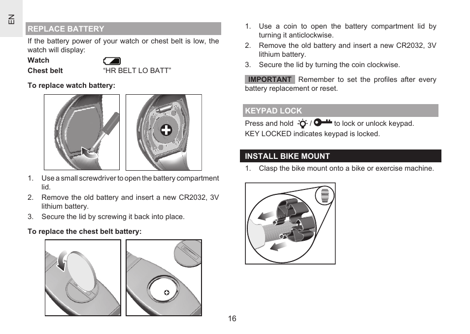 Oregon Scientific Heart Rate Monitor with Hydration Alert SH201 User Manual | Page 16 / 21