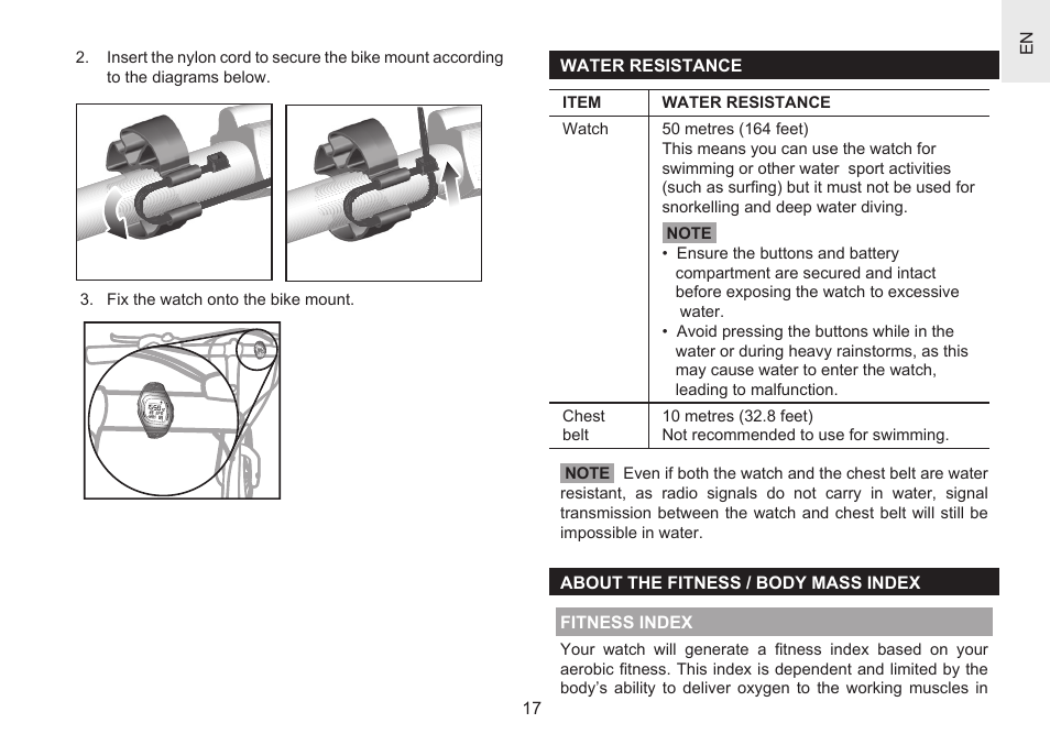 Oregon Scientific Heart Rate Monitor with Hydration Alert SH201 User Manual | Page 17 / 21