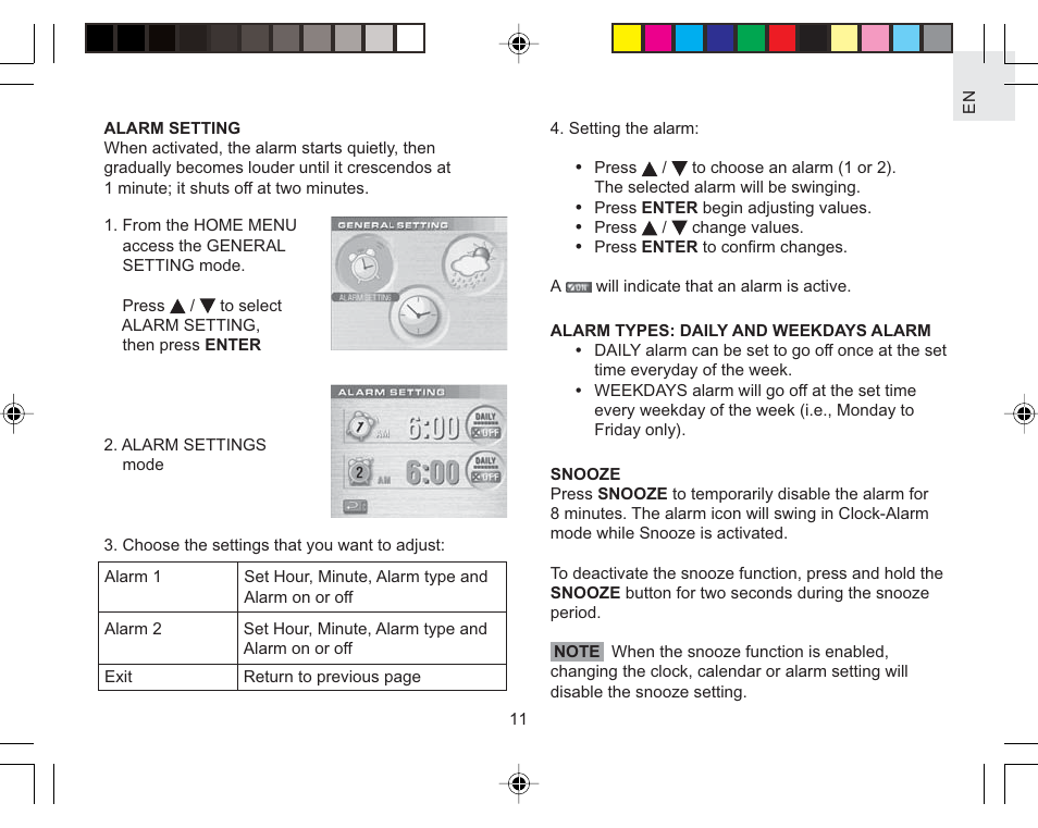 Oregon Scientific Color Weather Station AWS888N User Manual | Page 11 / 21