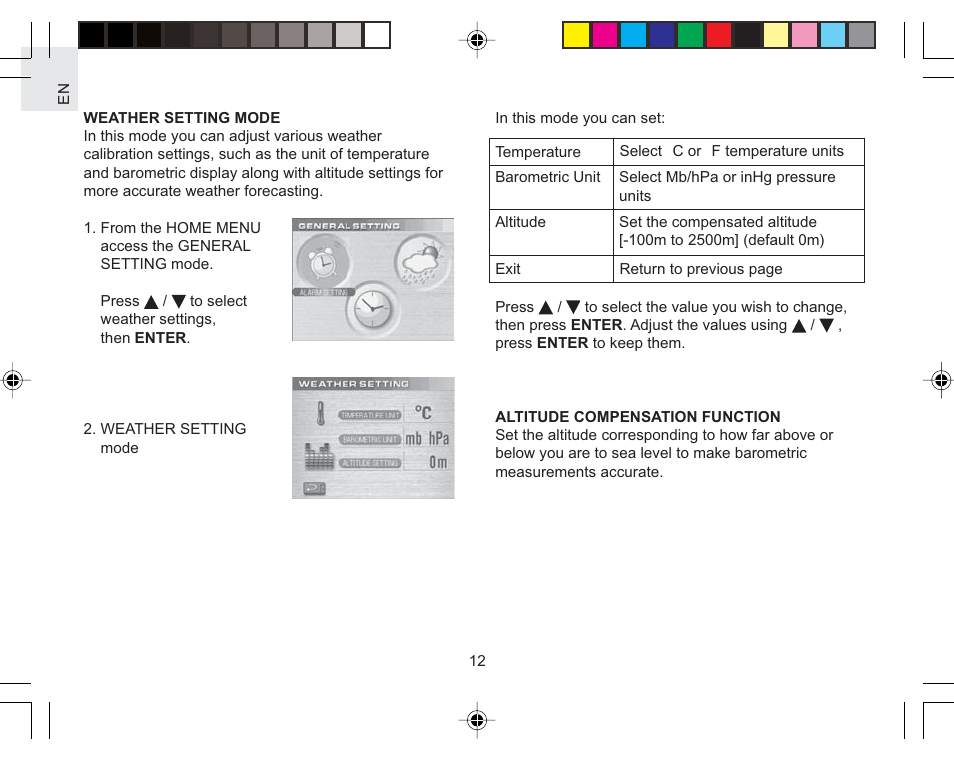 Oregon Scientific Color Weather Station AWS888N User Manual | Page 12 / 21