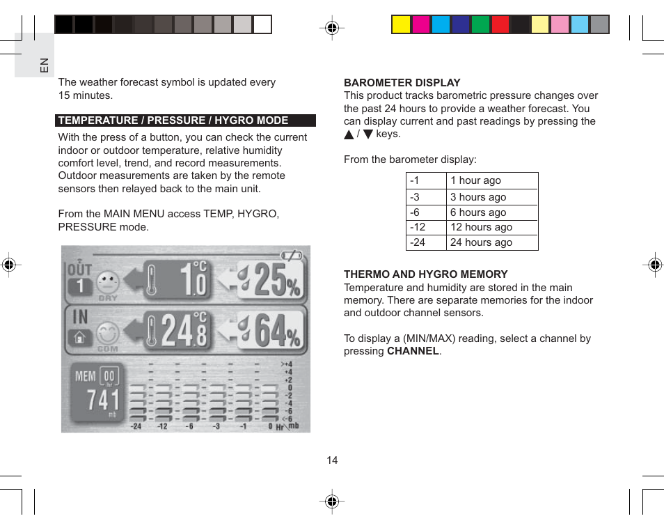 Oregon Scientific Color Weather Station AWS888N User Manual | Page 14 / 21