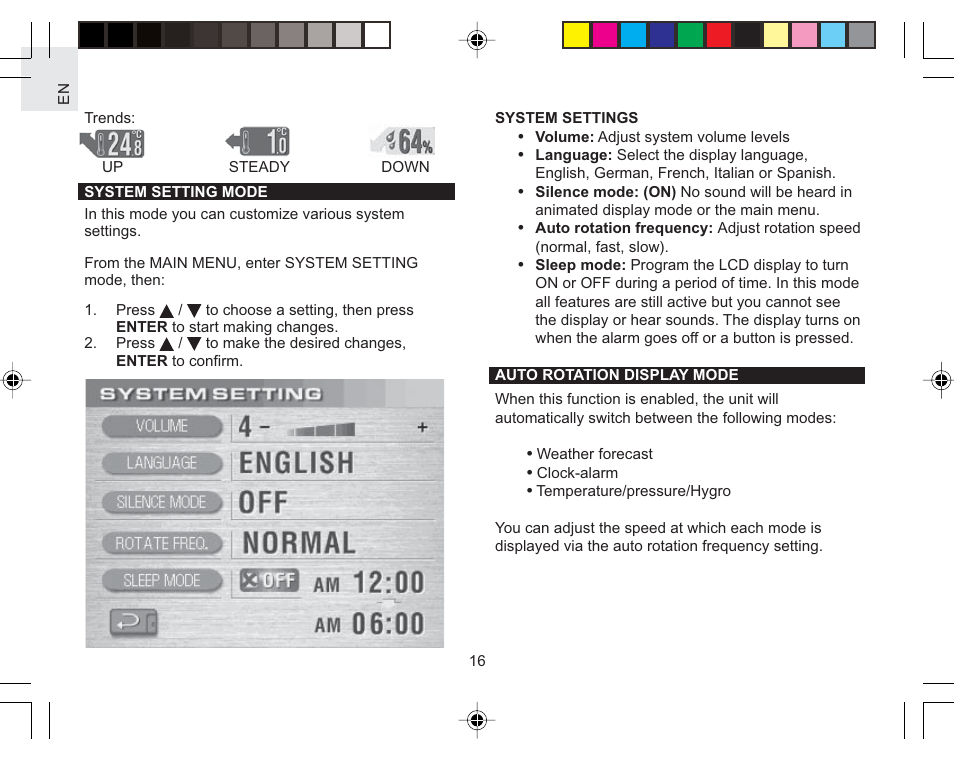 Oregon Scientific Color Weather Station AWS888N User Manual | Page 16 / 21