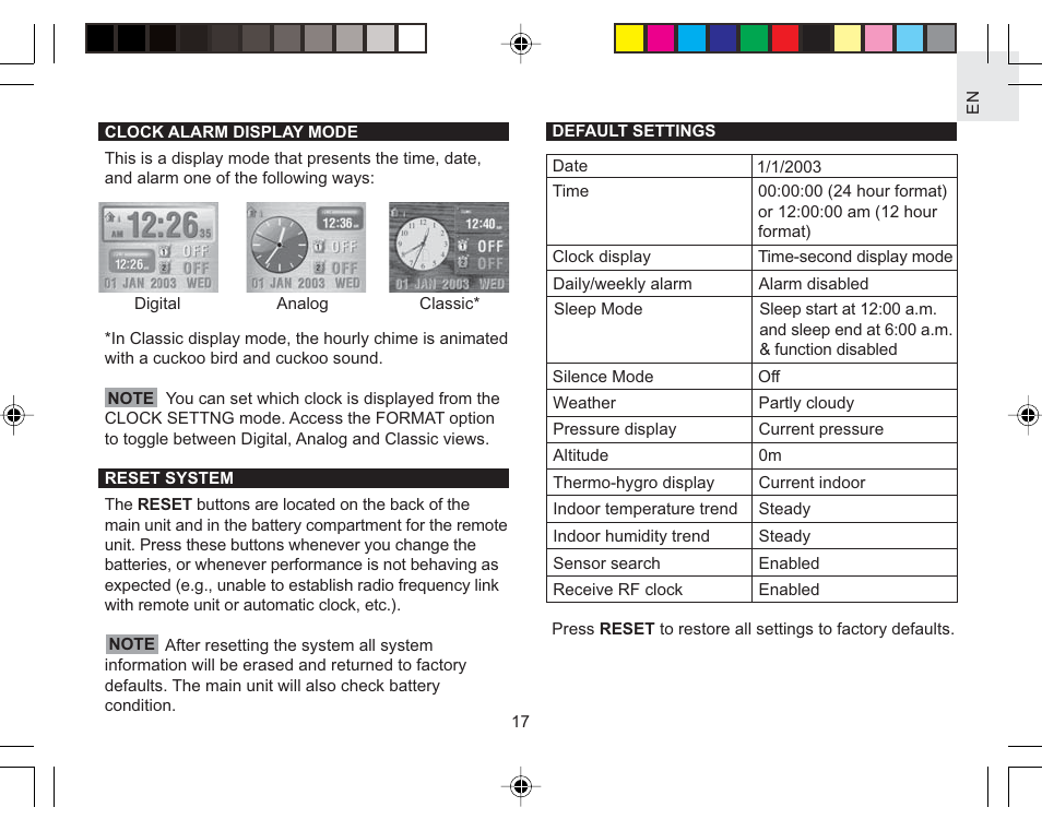 Oregon Scientific Color Weather Station AWS888N User Manual | Page 17 / 21