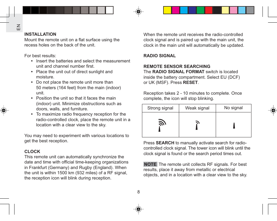 Oregon Scientific Color Weather Station AWS888N User Manual | Page 8 / 21
