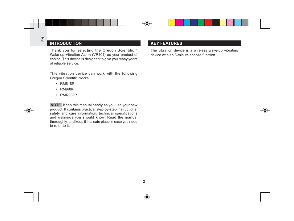Oregon Scientific VR101 User Manual | Page 3 / 11