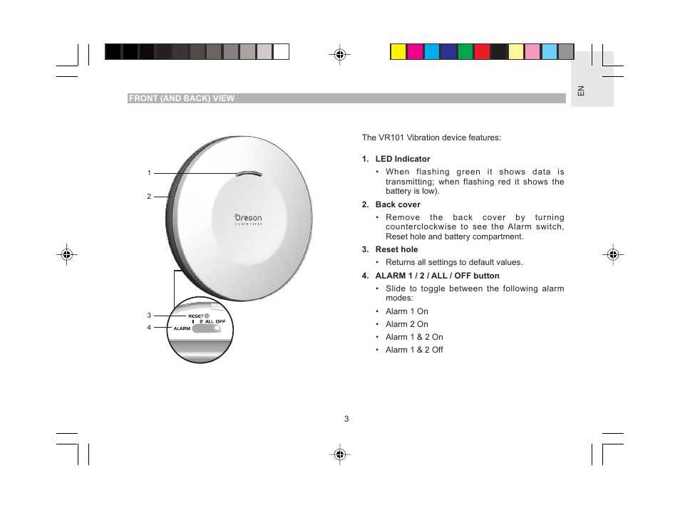 Oregon Scientific VR101 User Manual | Page 4 / 11