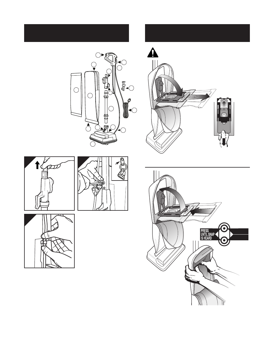 Assembly, Assembly to replace paper filter dust bag | Oreck XL2605HH User Manual | Page 4 / 8