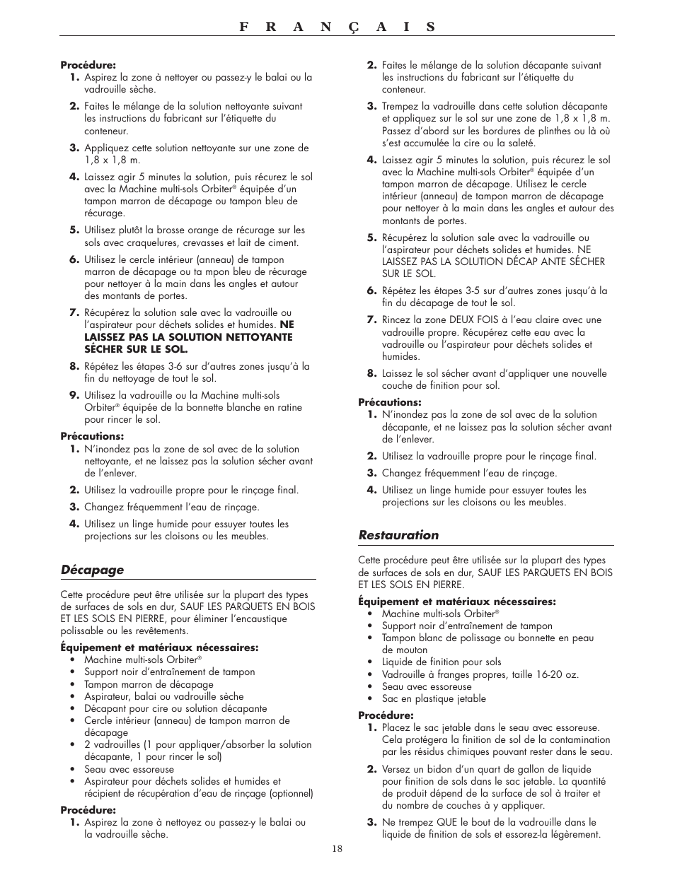Oreck 550 User Manual | Page 18 / 36