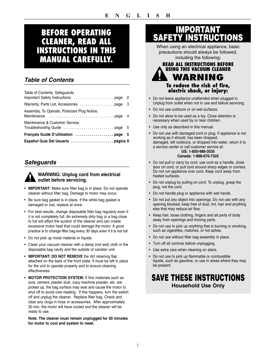 Oreck BB1100 User Manual | Page 3 / 16