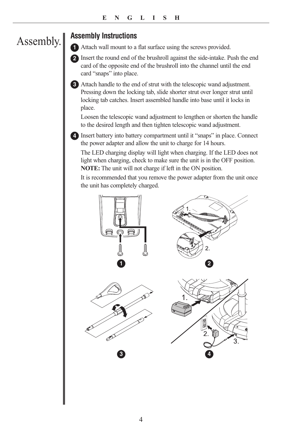 Assembly, Assembly instructions | Oreck PR8000 User Manual | Page 4 / 8