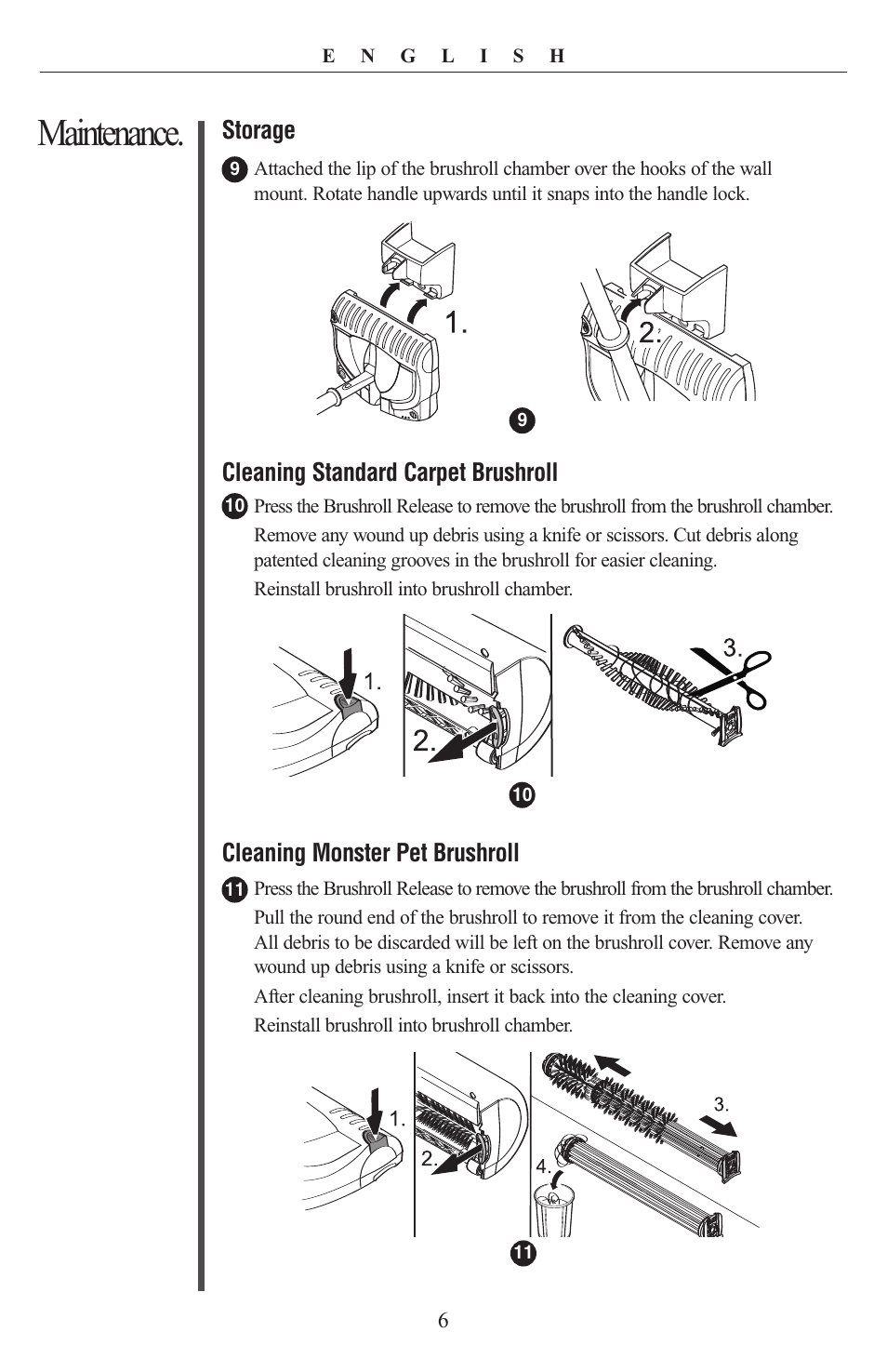 Maintenance, Storage | Oreck PR8000 User Manual | Page 6 / 8