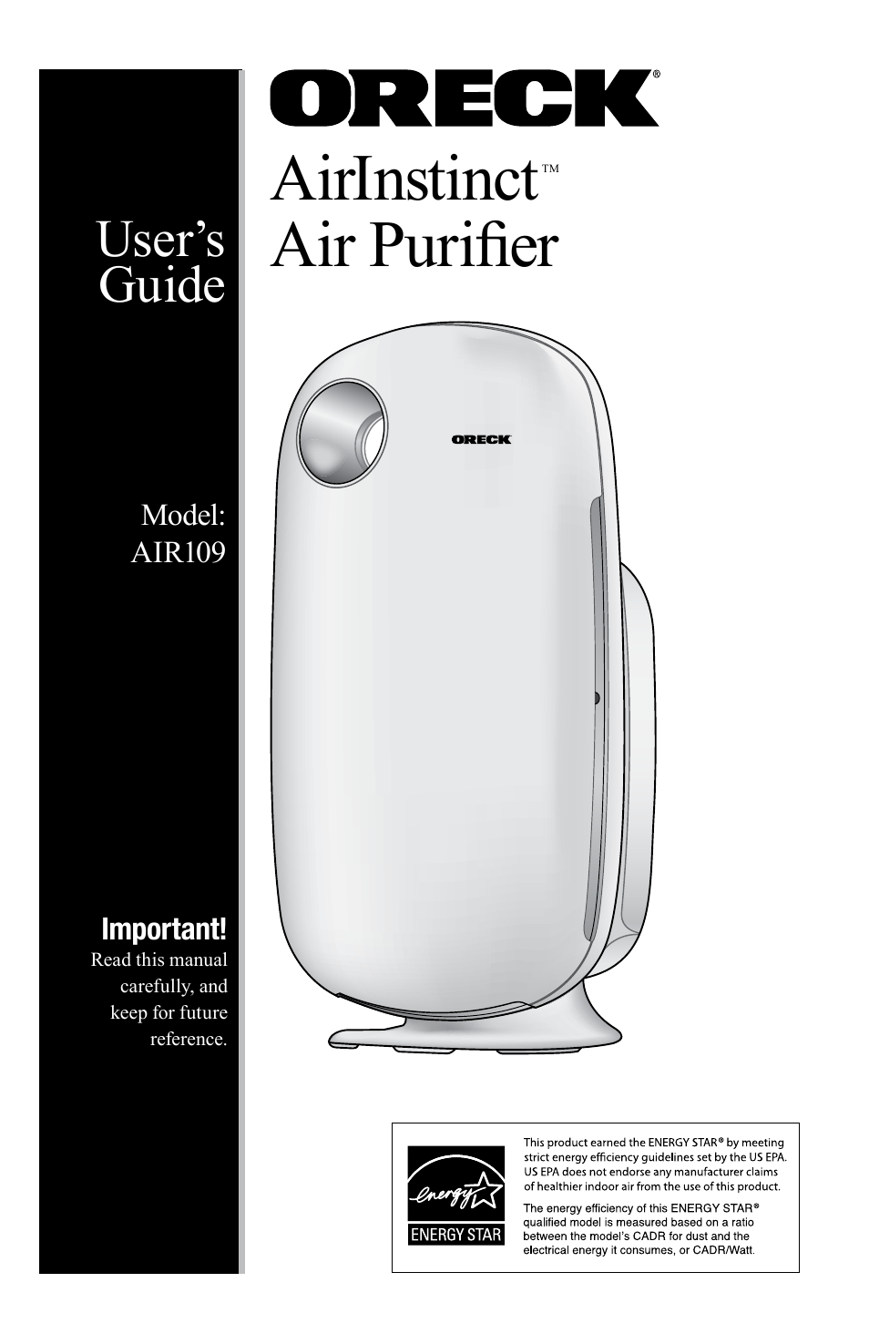 Oreck Air User Manual | 54 pages