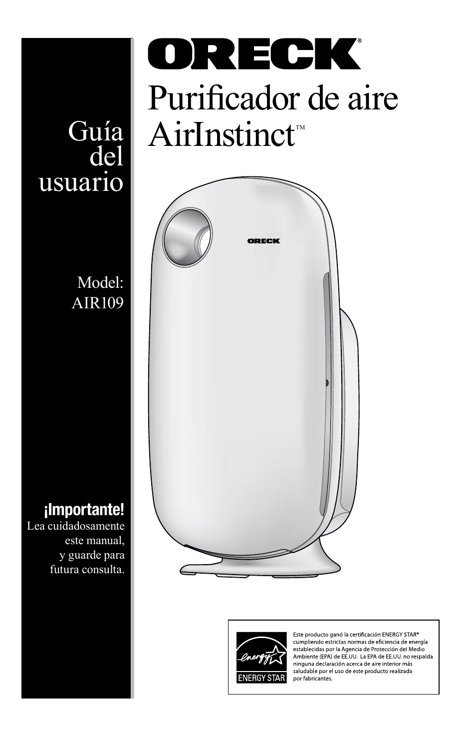 Purificador de aire airinstinct, Guía del usuario | Oreck Air User Manual | Page 19 / 54