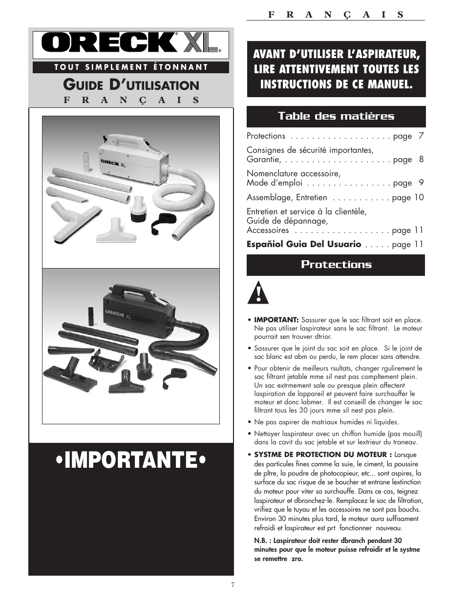Oreck BB870-AW User Manual | Page 7 / 16