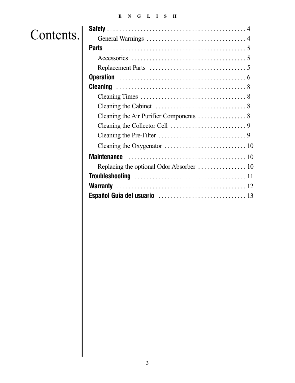 Oreck XL Рrofessional air purifier AIRT Series User Manual | Page 3 / 24