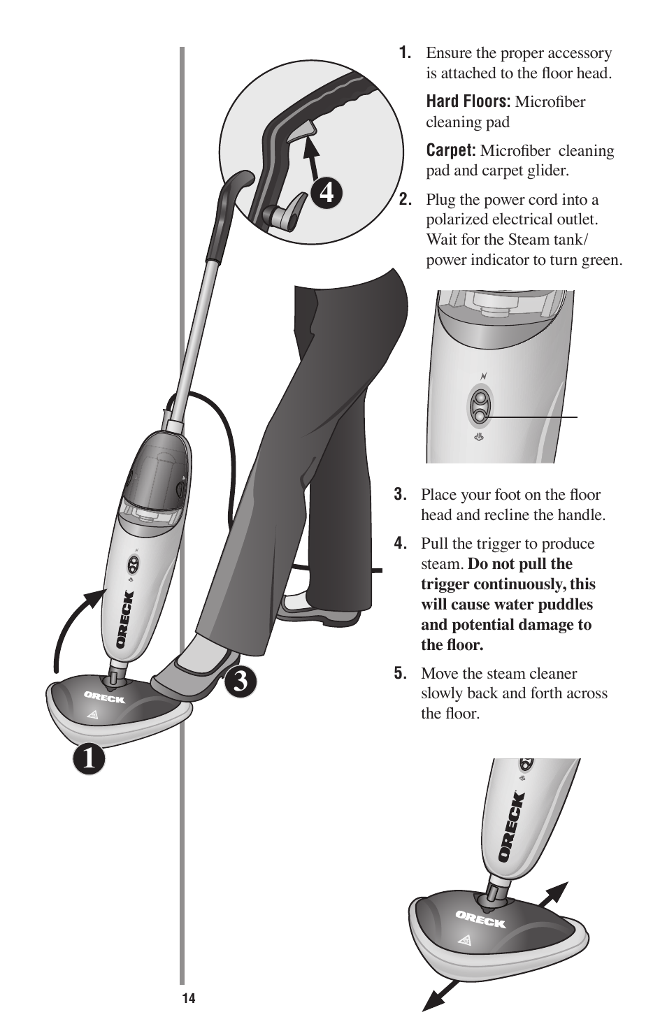 Oreck STEAM 75 User Manual | Page 14 / 24