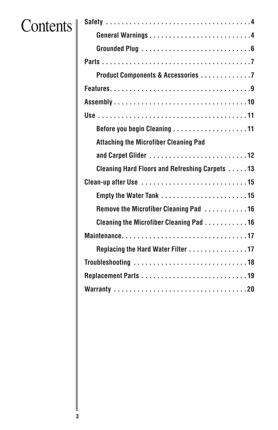Oreck STEAM 75 User Manual | Page 3 / 24