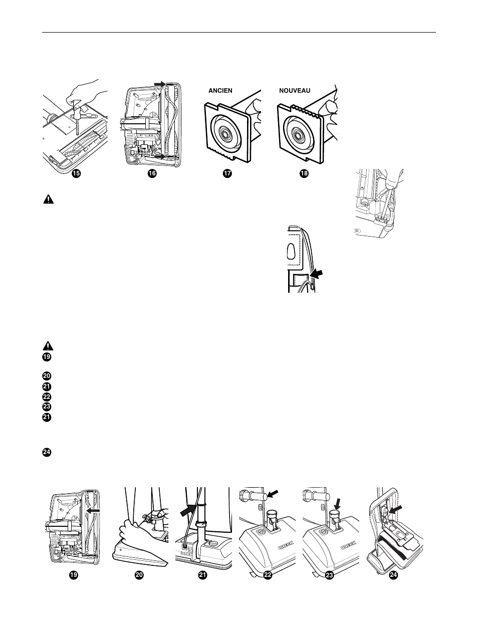 Blocage ou bourrage, Remplacement du cylindre brosseur, Utilisation d’une tablette oreck fresh air | Oreck CLASSIC SERIES U2251 User Manual | Page 25 / 28