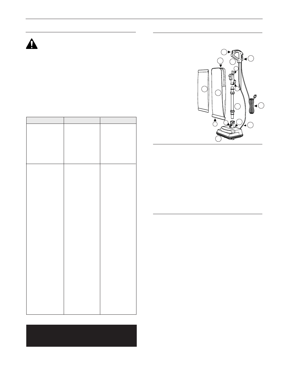 Appelez le service à la clientèle ligne directe, Guide de dépannage, Liste de pièces | Assemblage, Mode d’emploi | Oreck XL3610HH User Manual | Page 9 / 16