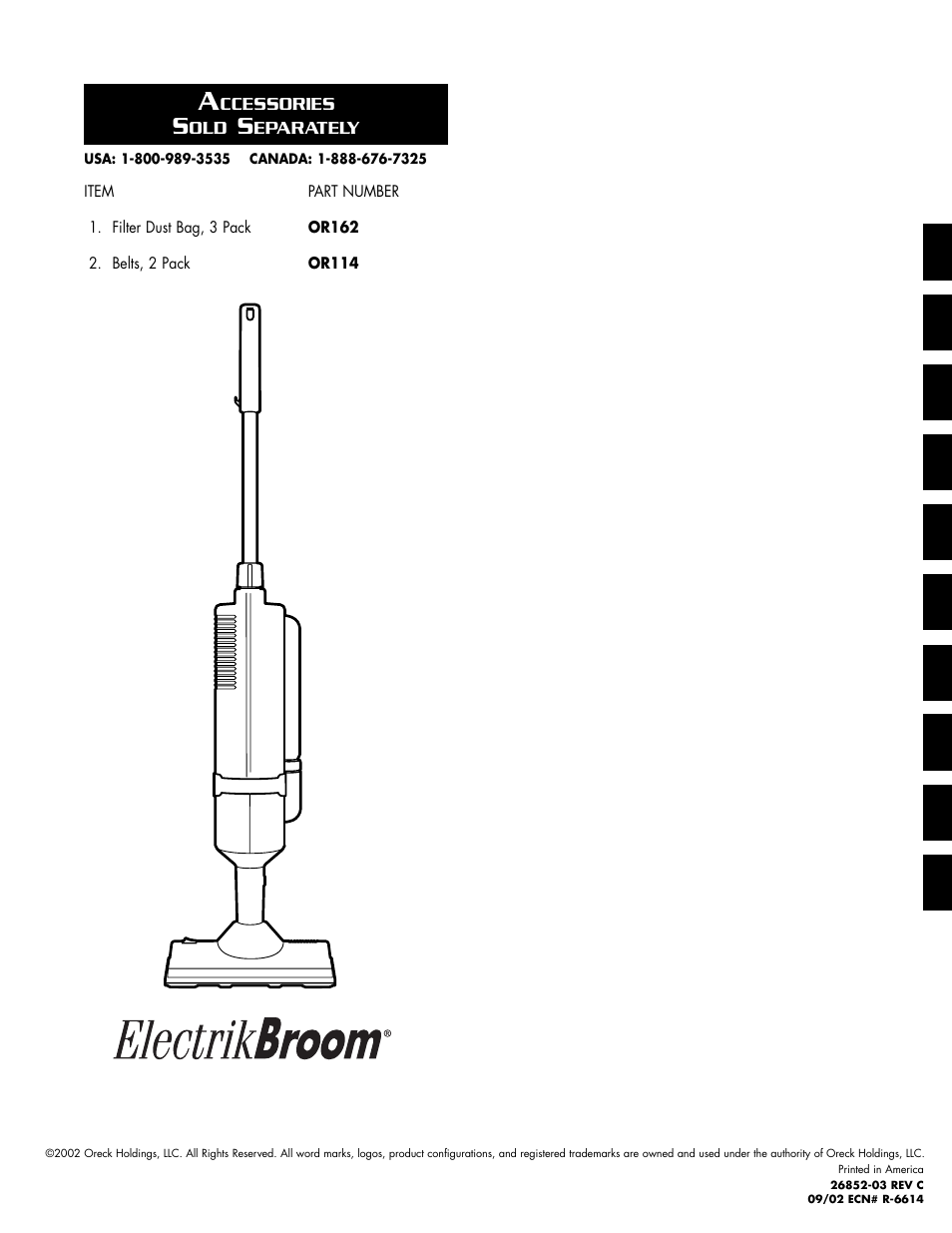 Oreck APU255 User Manual | Page 8 / 8