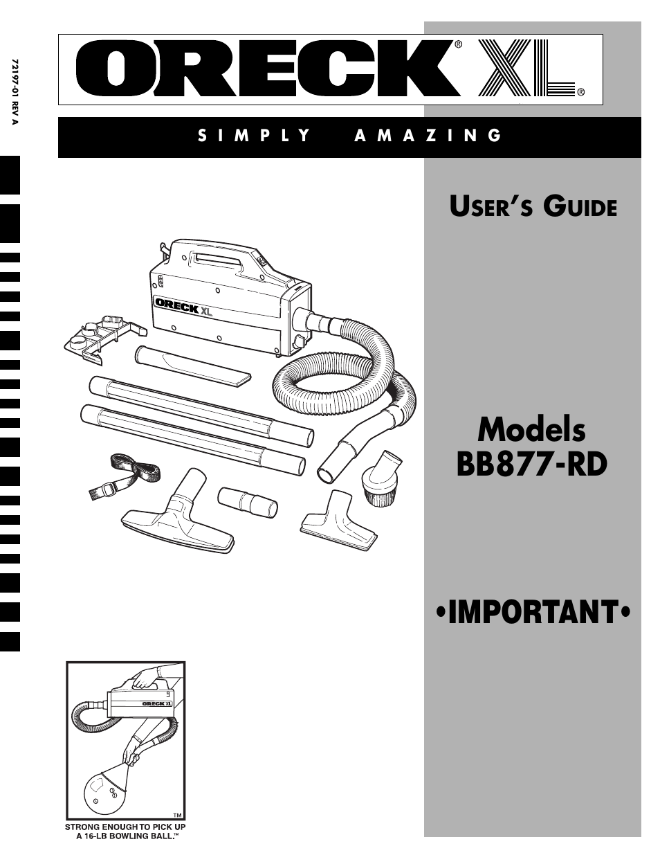 Oreck BB877-RD User Manual | 4 pages