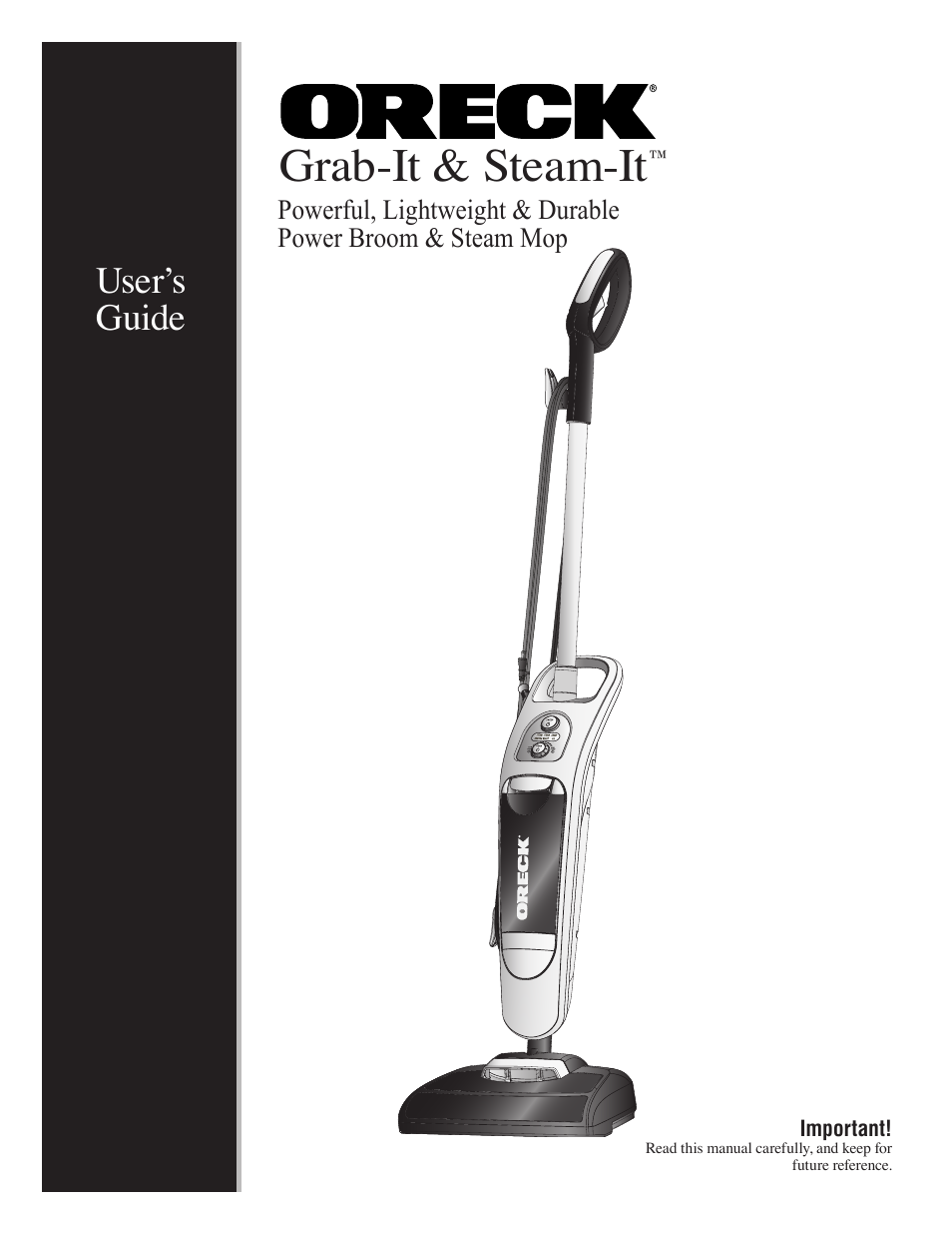 Oreck Grab It & Steam It 22082-01 User Manual | 12 pages