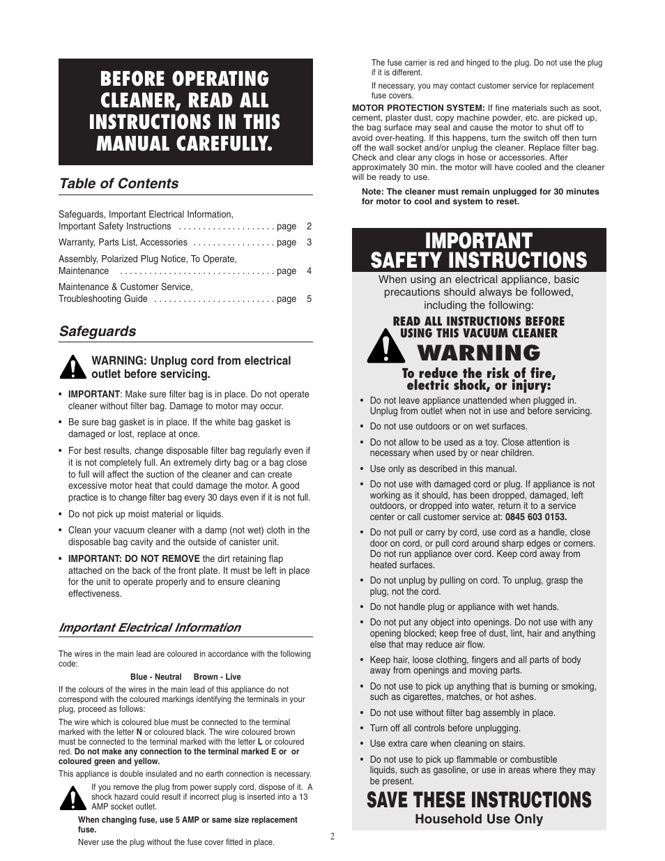 Oreck BB1005 User Manual | Page 3 / 8