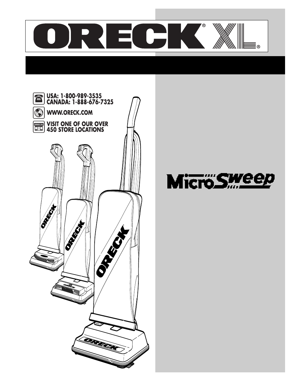 Oreck Upright Bag Vacuum Cleaner User Manual | 8 pages