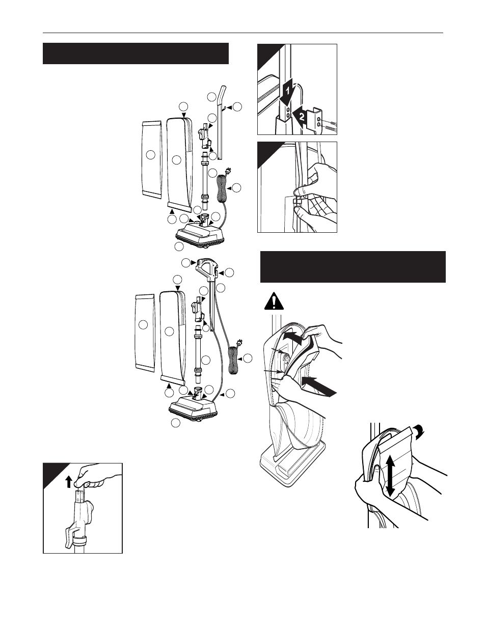 Nsamblaje, Ara reemplazar la bolsa para polvo de filtro | Oreck XL2000RS User Manual | Page 17 / 20