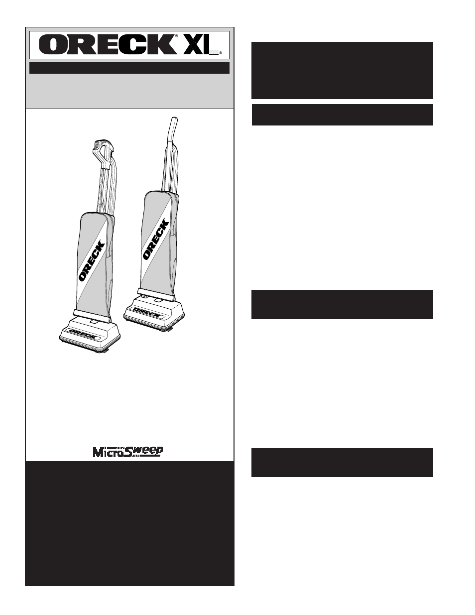 Important, Conservez ce fascicule, Uide | Utilisation, Ntretien et service à la clientèle, Ccessoires vendu séparément | Oreck XL2000RS User Manual | Page 8 / 20