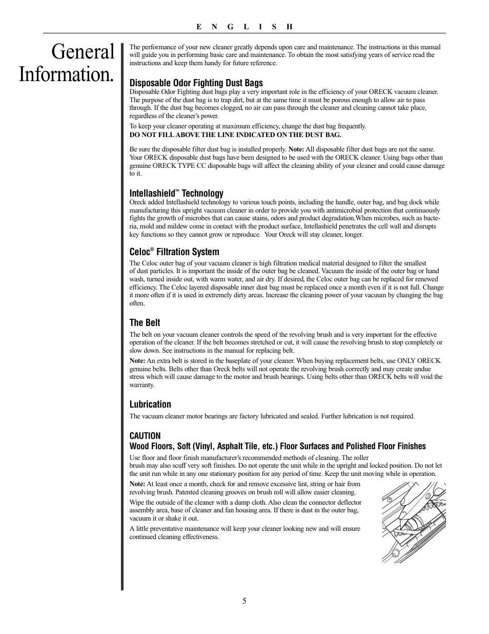 General information | Oreck Powerful User Manual | Page 5 / 28